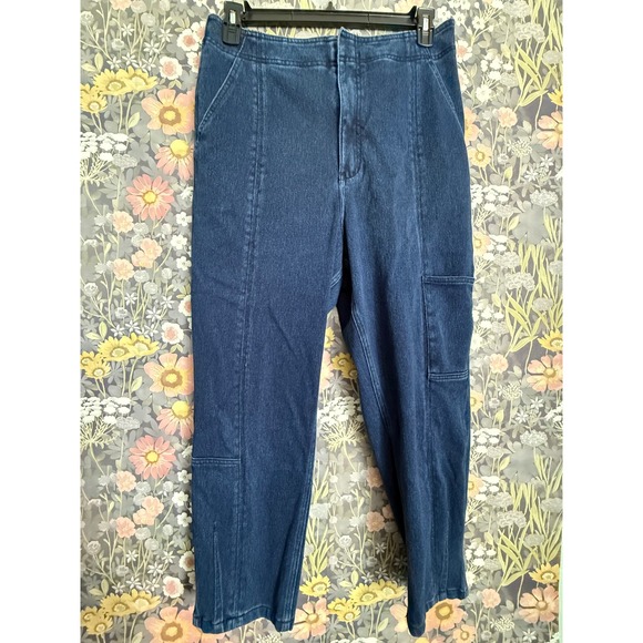 Anthropologie Pilcro Dark Wash Denim Cargo Pants Women's Size 32 - Picture 2 of 9